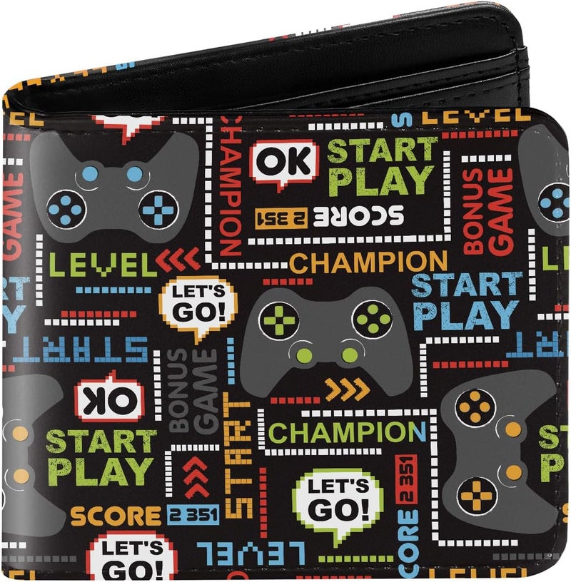 Amutta Kids Wallet for Boys, Cool Teen Boys Wallet for Kids Ages 4-5-6-7-8-9-10-11-12-13-14-15-16, Leather Wallet for Teen Boy, Gamer Teenage Teenager Youth Gift Christmas Birthday - Image 1